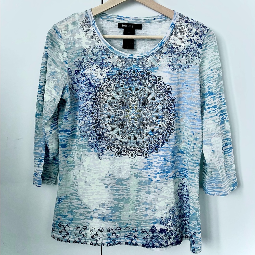 Blue T-Shirt with Built in Tank Top